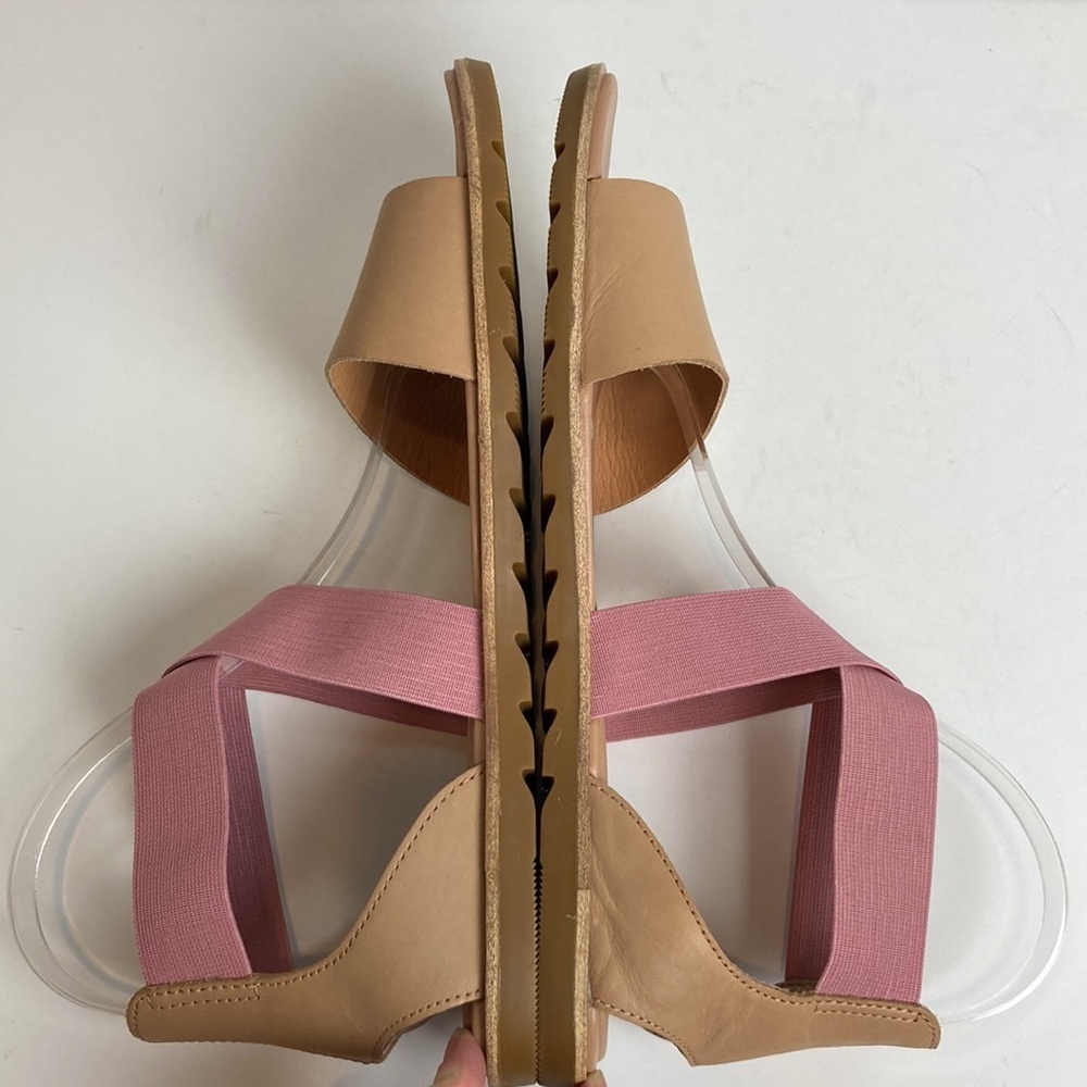 Sorel Pink and Tan Women’s Cross-Strap Sandals - Picture 14 of 16